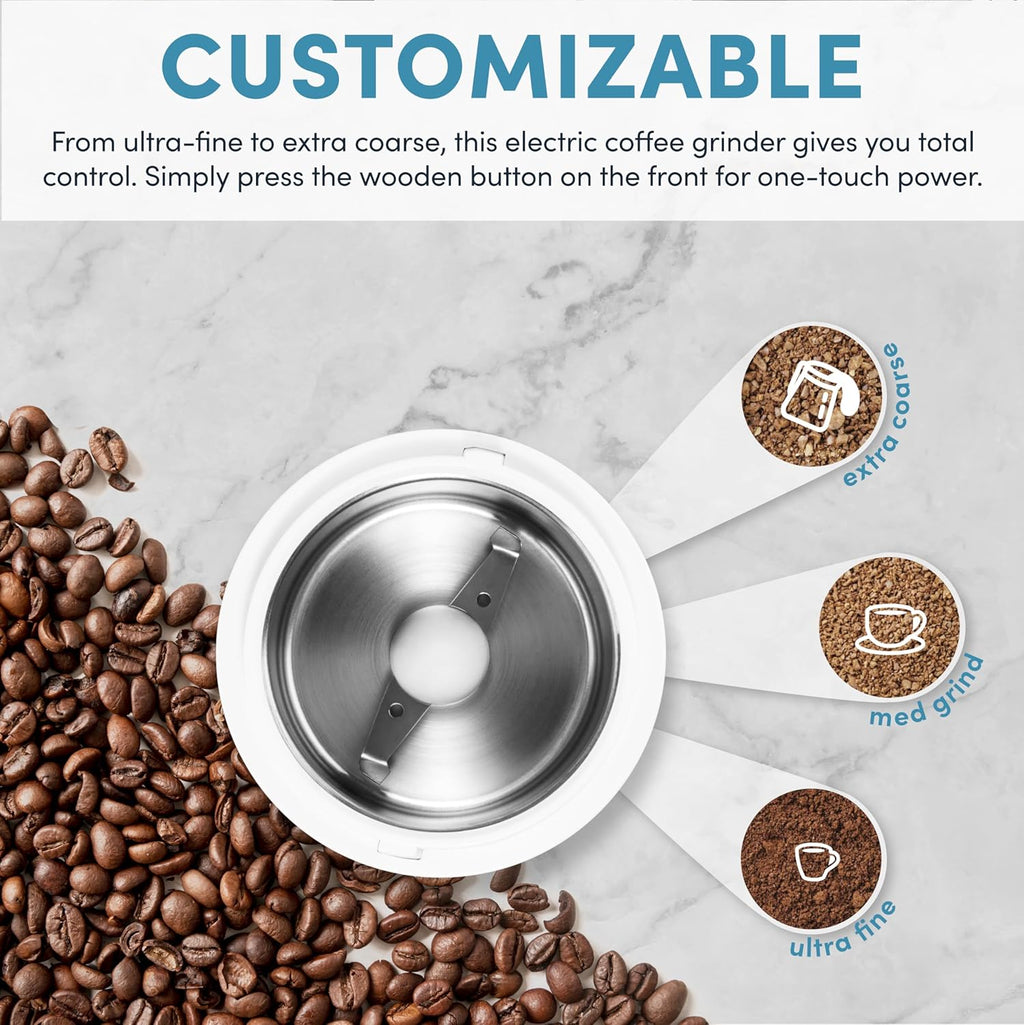 White 40g Mini Electric Coffee Grinder J31569