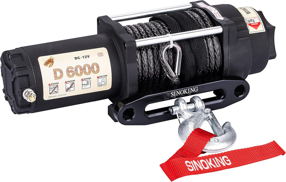 6000lb 12V Winch with Synthetic Rope and Wireless Remote Control N704