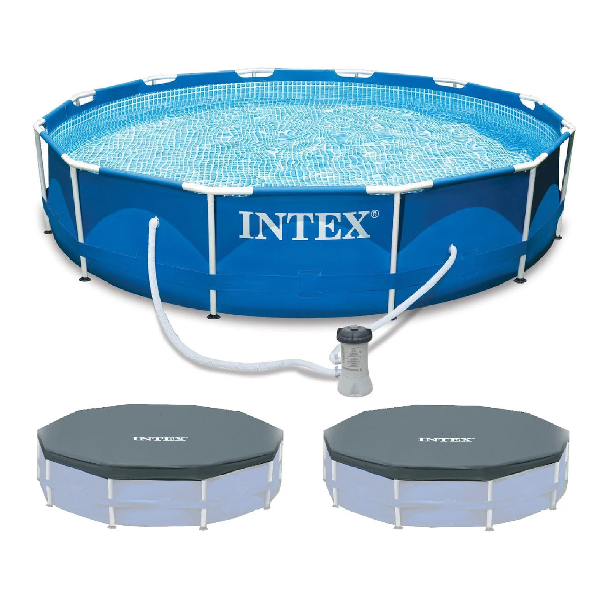 12'x30 Metal Frame Swimming Pool with Filter Pump S6547