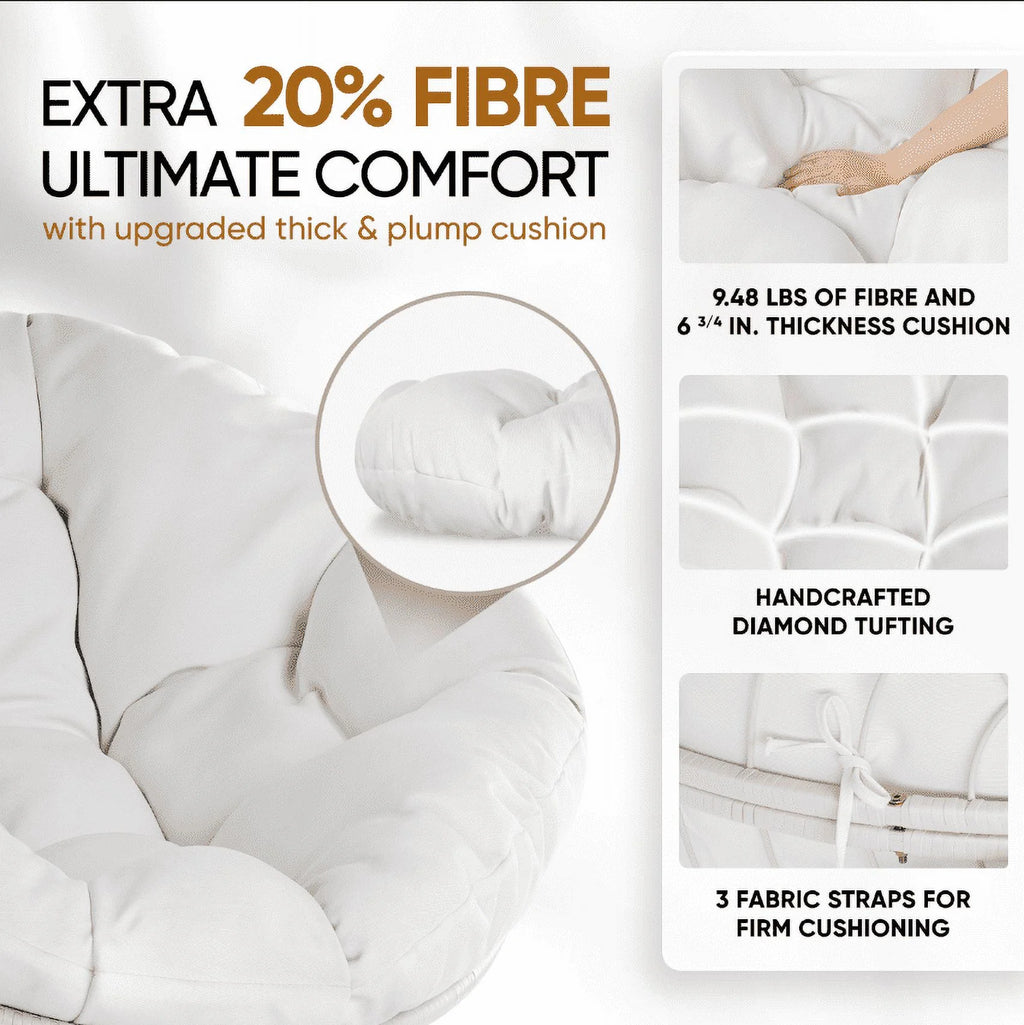 360 Swivel Papasan Chair with Fabric Cushion K993