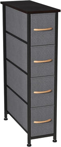 Charcoal Gray/Black 4 Drawer Fabric Storage Tower W5513