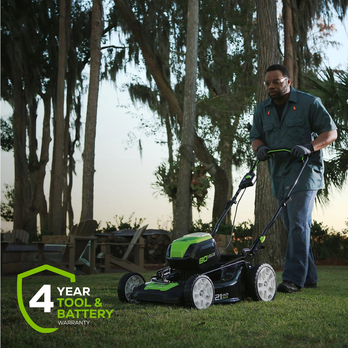 80V 21 Self Propelled Mower 5Ah Battery & Charger T40175