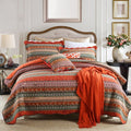 King Size Cotton Patchwork Bedspread Quilt Set I946839
