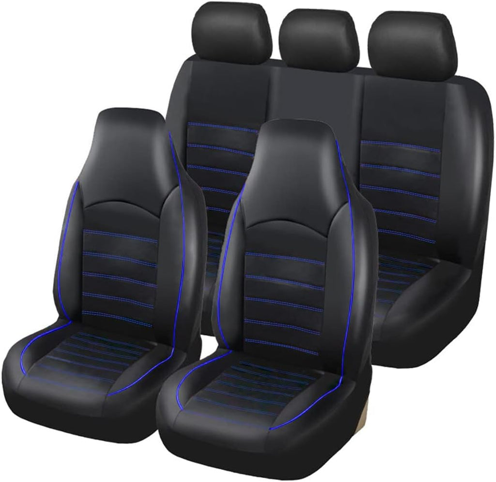 Gray PU Leather Full Set Car Seat Covers F7278