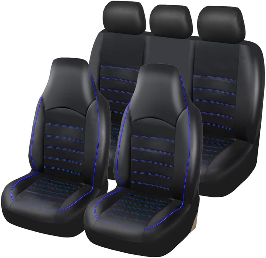 Gray PU Leather Full Set Car Seat Covers F7278