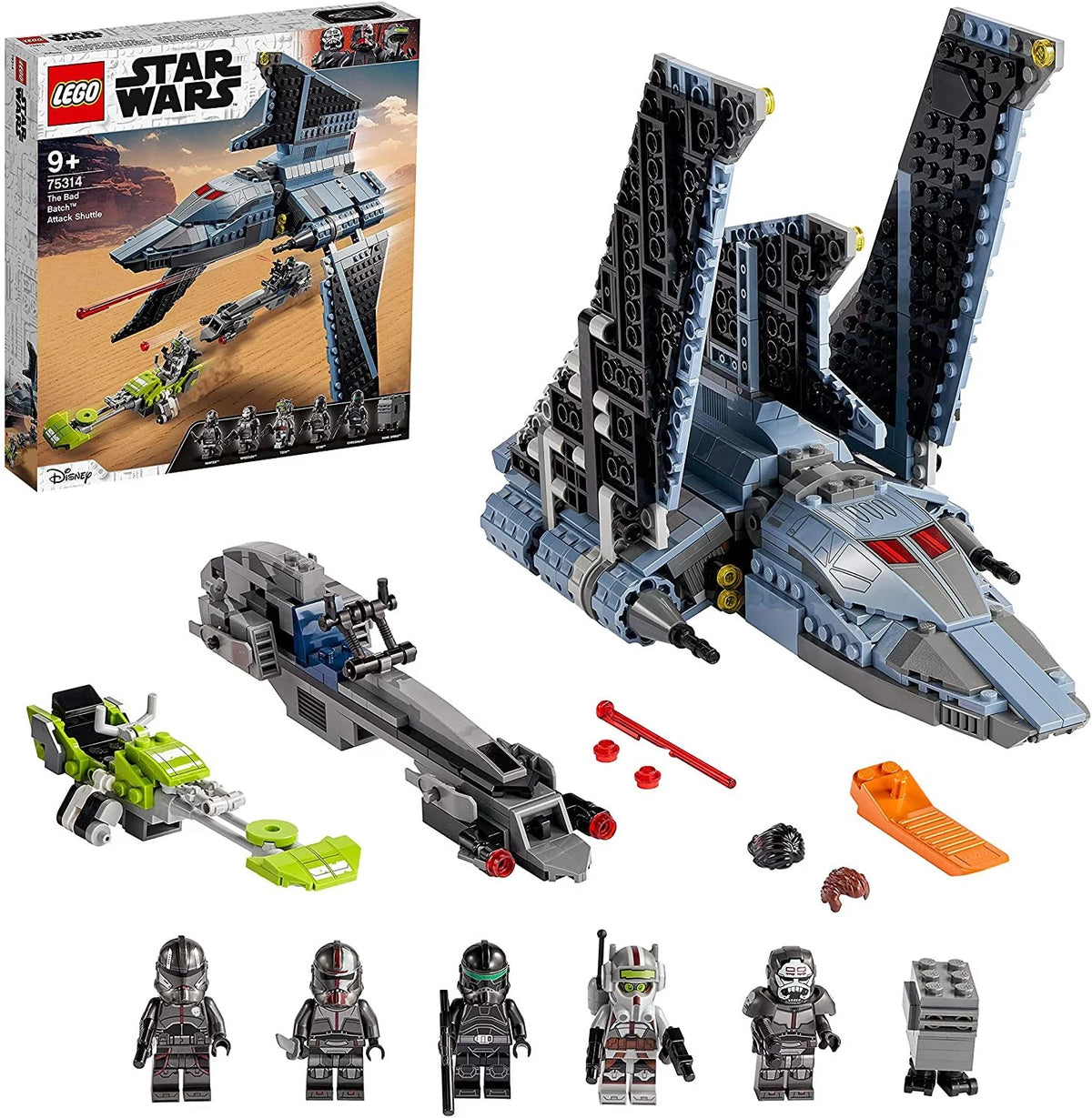 Star Wars Attack Shuttle Building Toy Set with 5 Clones Minifigures C550