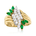 Vintage Diamond and Emerald Ring in 14kt Yellow Gold E979