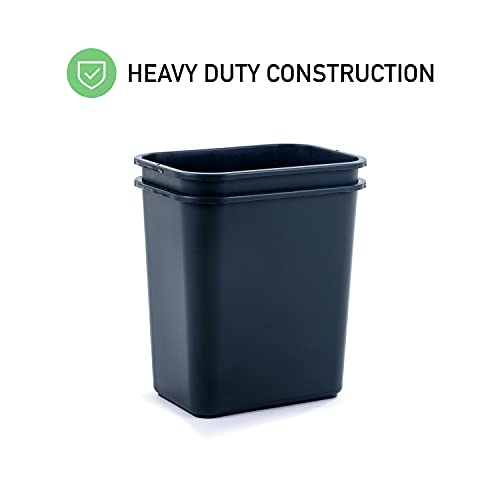 7 Gallon Space Saving Trash Wastebasket, Black (Pack of 12) Z8657