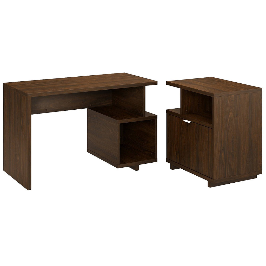 48W Writing Desk with Lateral File Cabinet Pure White N25377