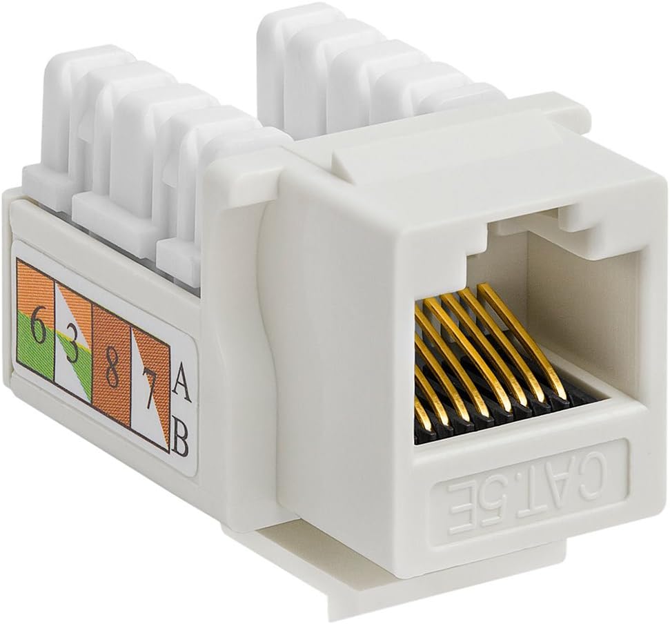 Cat5e Punch Down Keystone Jack RJ45 Female Adapter Blue Pack of 2 C430093