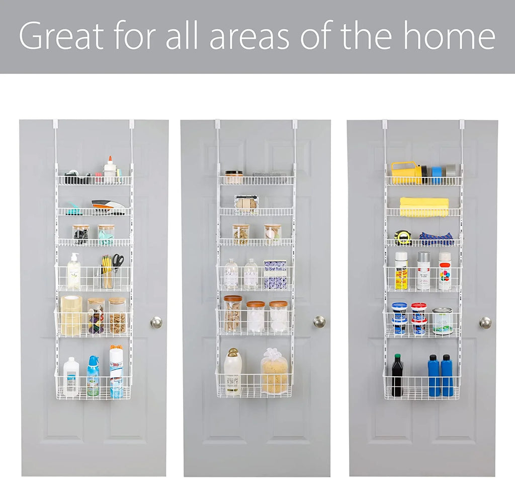 Over the Door Pantry Organizer Rack with 6 Adjustable Steel Shelves Q553