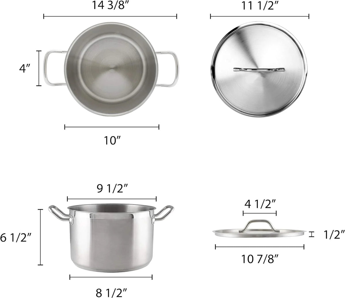 Stainless 8-Quart Stock With Lid T5120