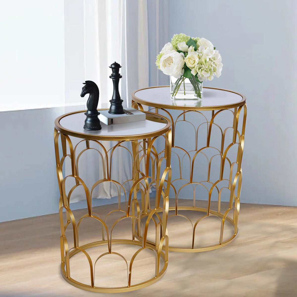 Metal Round Gold End Table K6150