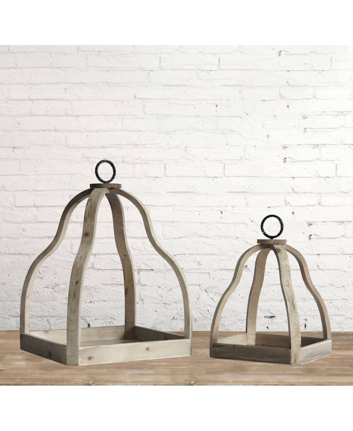 Wood Candle Trays Set of 2 R4882