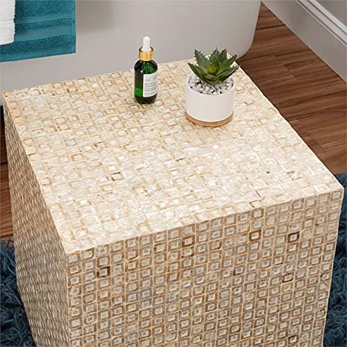 Ivory Square Accent Table V71166