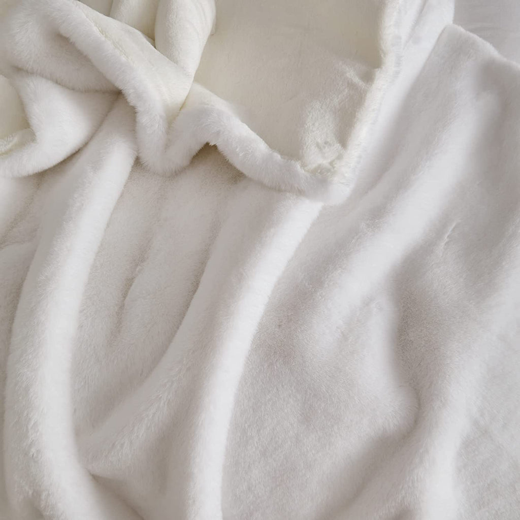 Faux Fur Reversible Throw Blanket 60"x80" White P334110