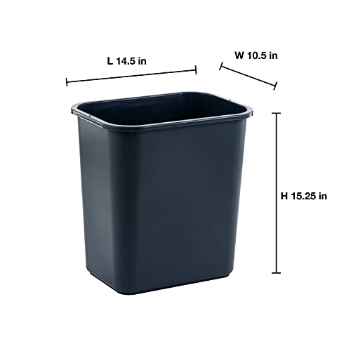 7 Gallon Space Saving Trash Wastebasket, Black (Pack of 12) Z8657