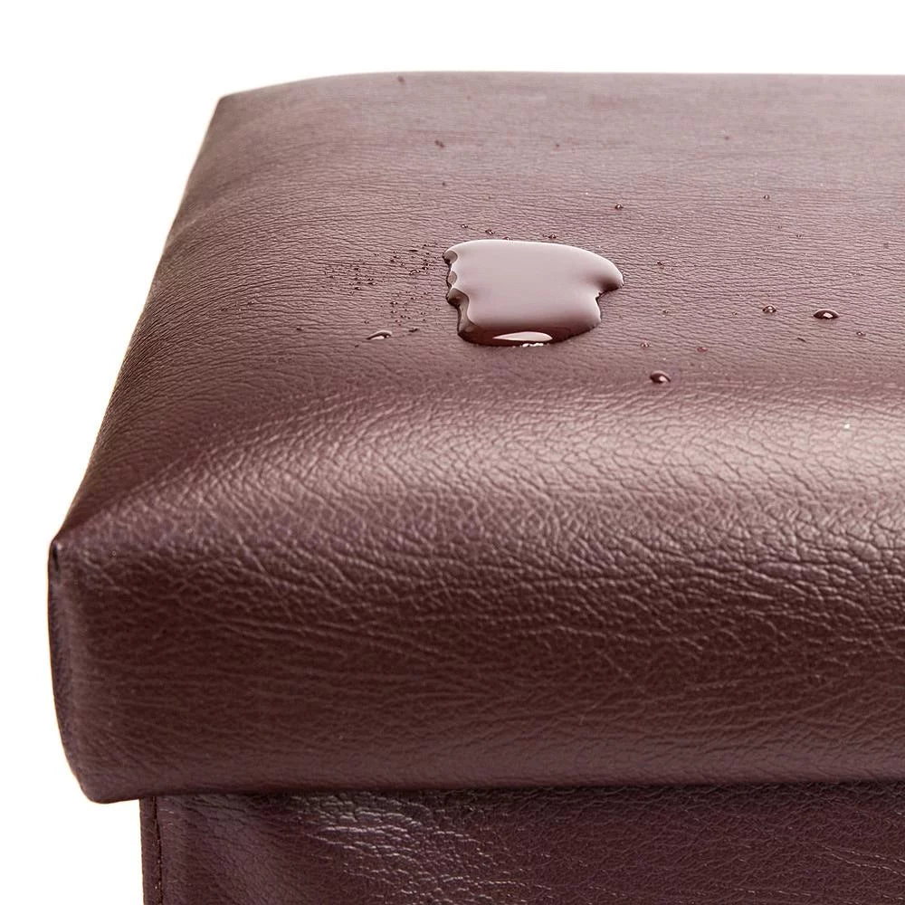 Folding Storage Cube Ottoman Brown X69799