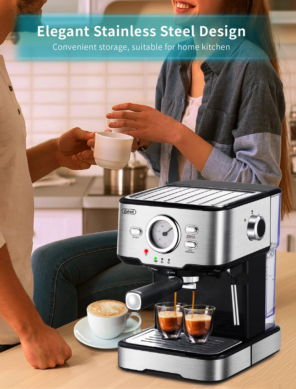 15 Bar Espresso Machine with Steamer W713