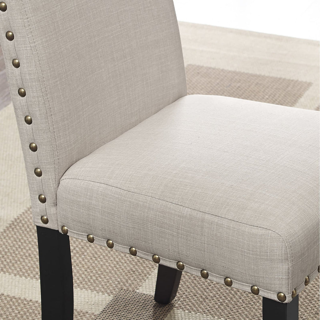 Gray Fabric Solid Rubberwood Counter Height Stool Set of 2 H755496