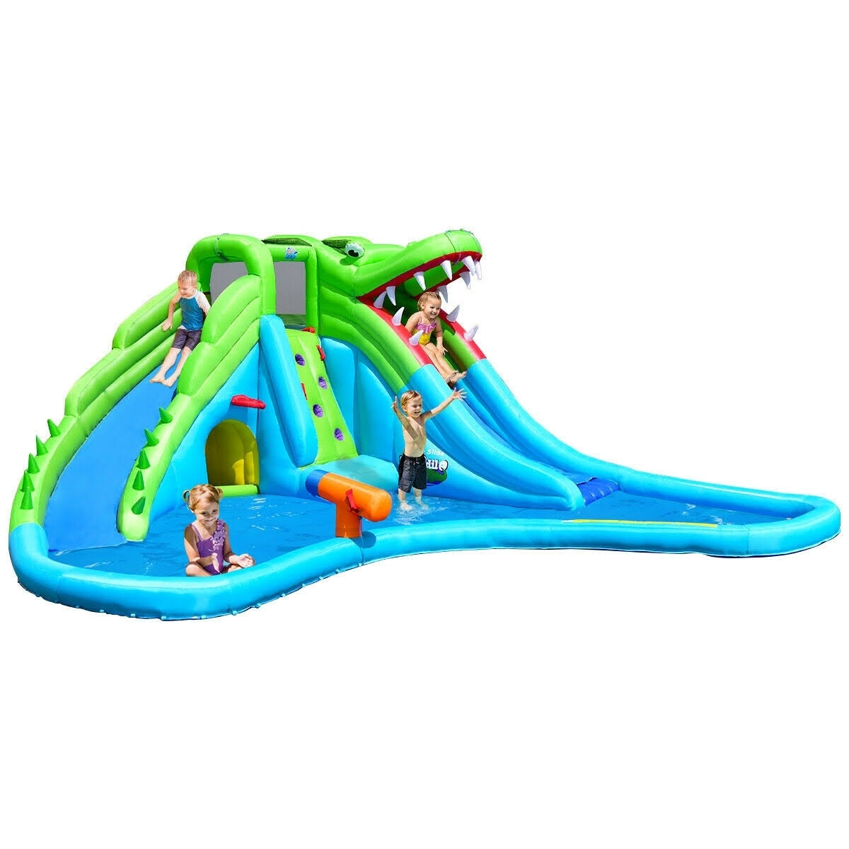 Crocodile Inflatable Water Slide Climbing Wall Bounce House M265114