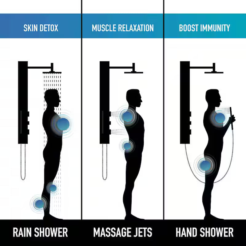 Matte Black 2-Jet Shower Panel System with Hand Shower Wand M131847