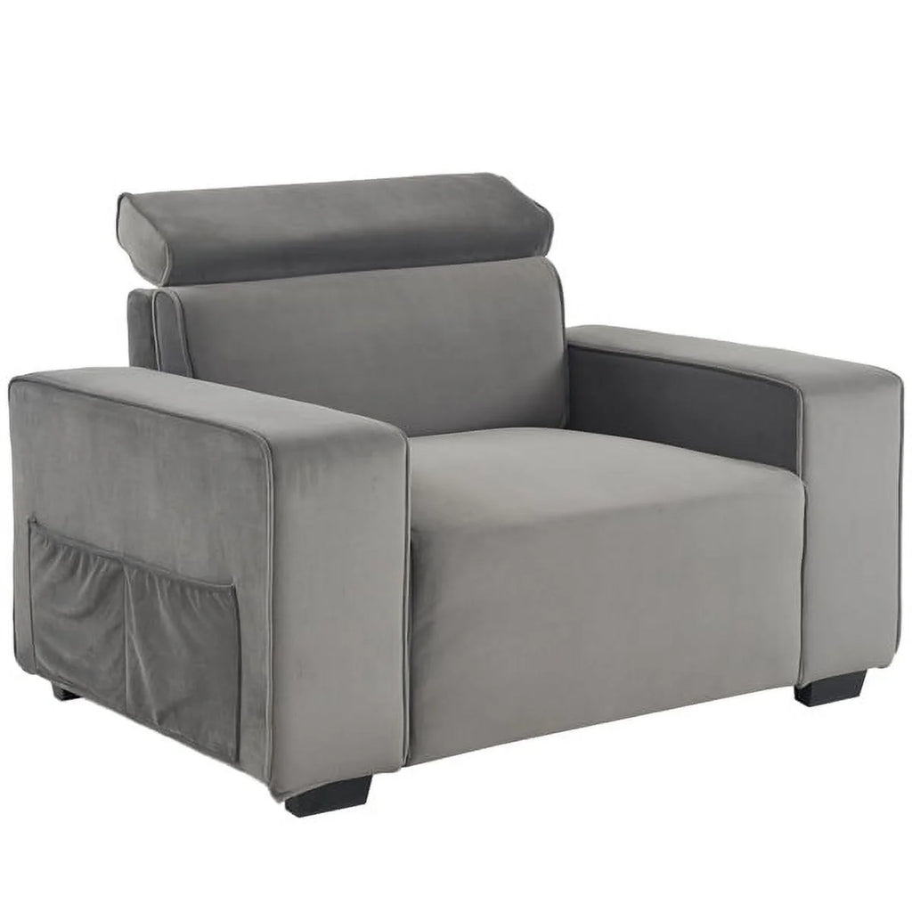 Brown Single Sofa with Side Pockets R734245