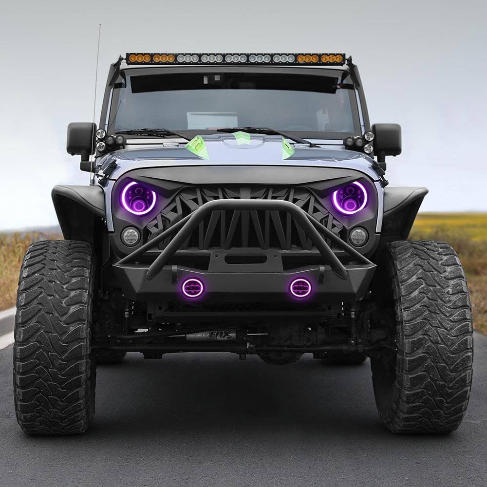 RGB Halo Headlights and Fog Lights Combo for Jeep Wrangler JK X440966