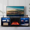 Black Fireplace TV Stand up to 80" with LED Light S3864