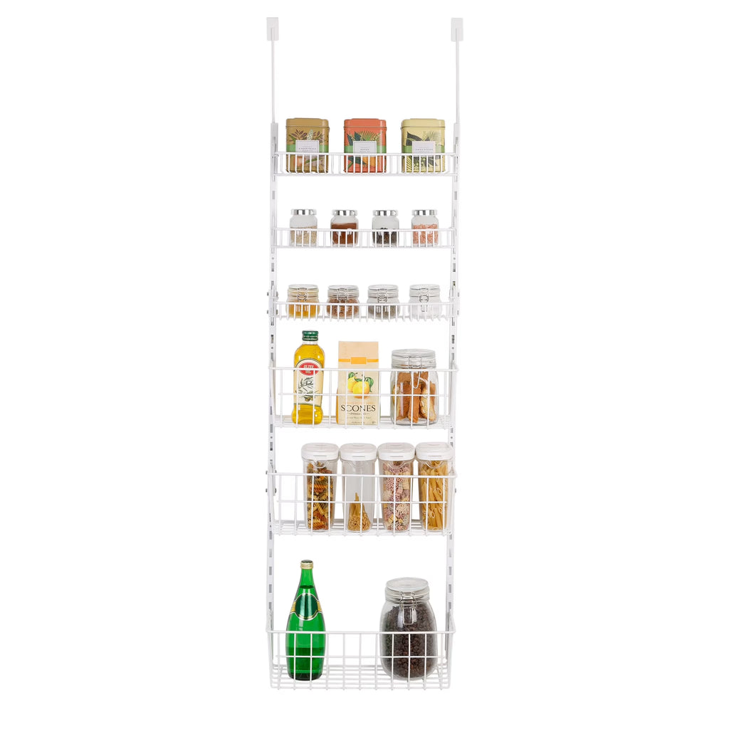 Over the Door Pantry Organizer Rack with 6 Adjustable Steel Shelves Q553