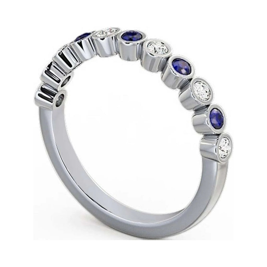 14K White Gold Blue Sapphire Eternity Band Y7900