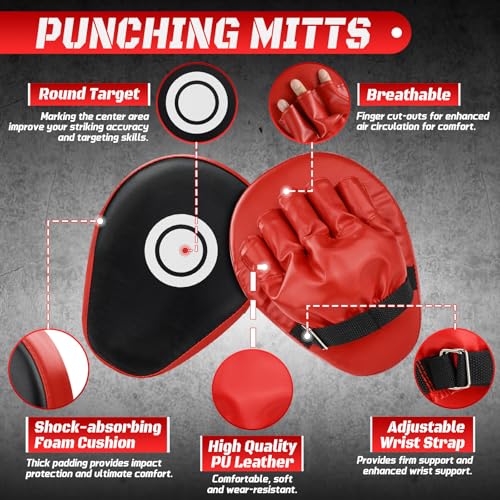 4-in-1 Kids Boxing Gloves and Punching Mitts Set with Hand Wraps V26068