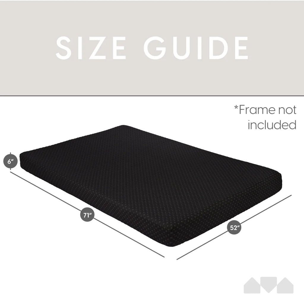 Memory Foam Futon Sofa Bed Mattress Full Size Midnight Black P76744