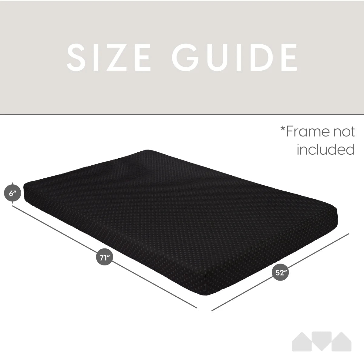 Memory Foam Futon Sofa Bed Mattress Full Size Midnight Black P76744