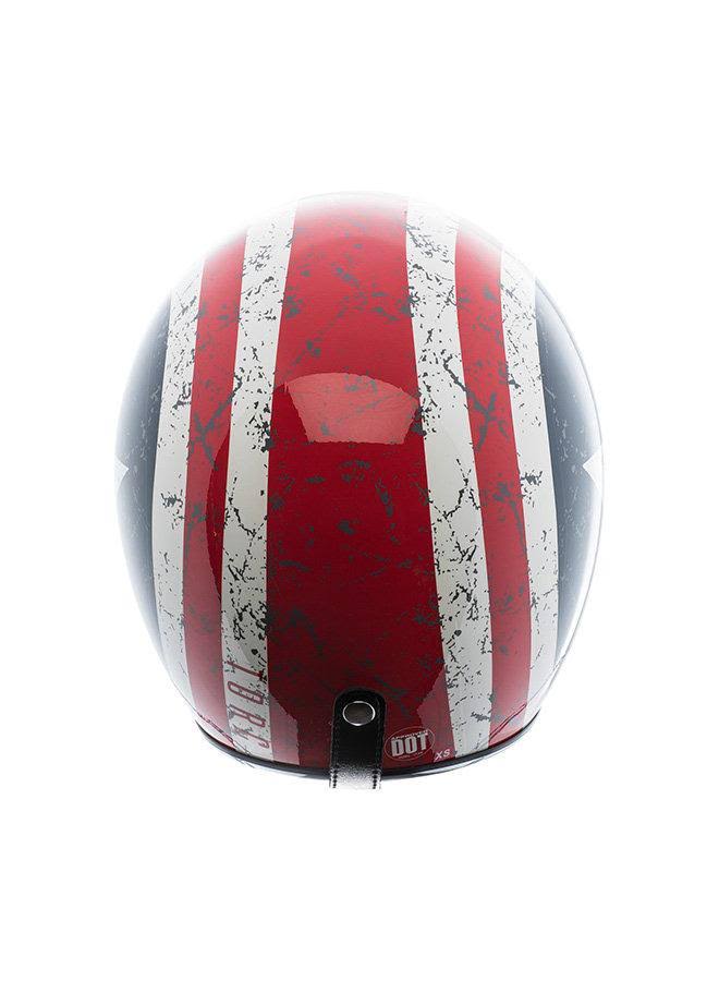 3/4 Helmet with Rebel Star Graphic (White, Medium) B3112