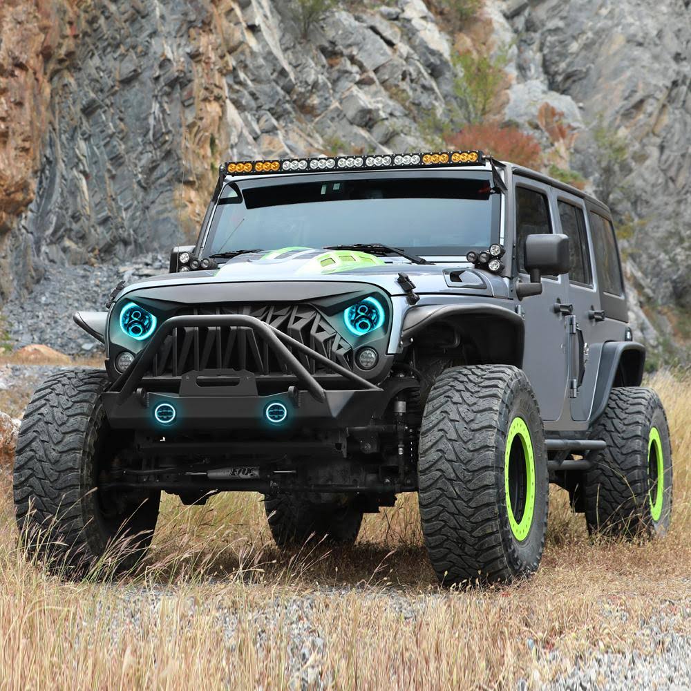 RGB Halo Headlights and Fog Lights Combo for Jeep Wrangler JK X440966