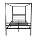 Black Queen Size Metal Platform Bed with Headboard C644469