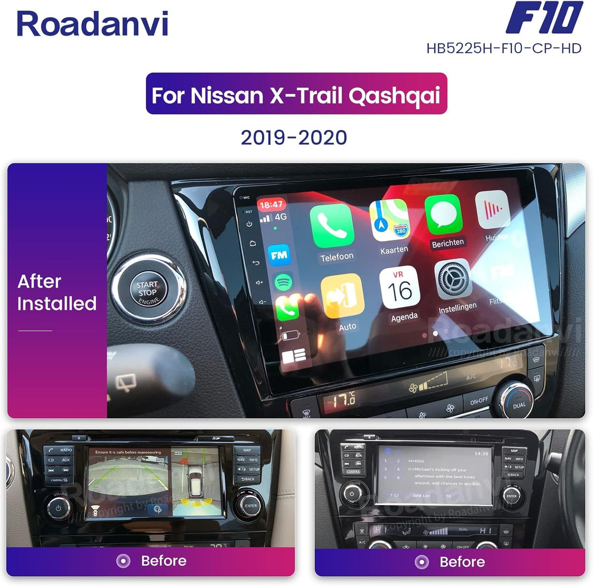 Car Stereo Bluetooth Touch Screen Radio with Carplay Android Auto E4528