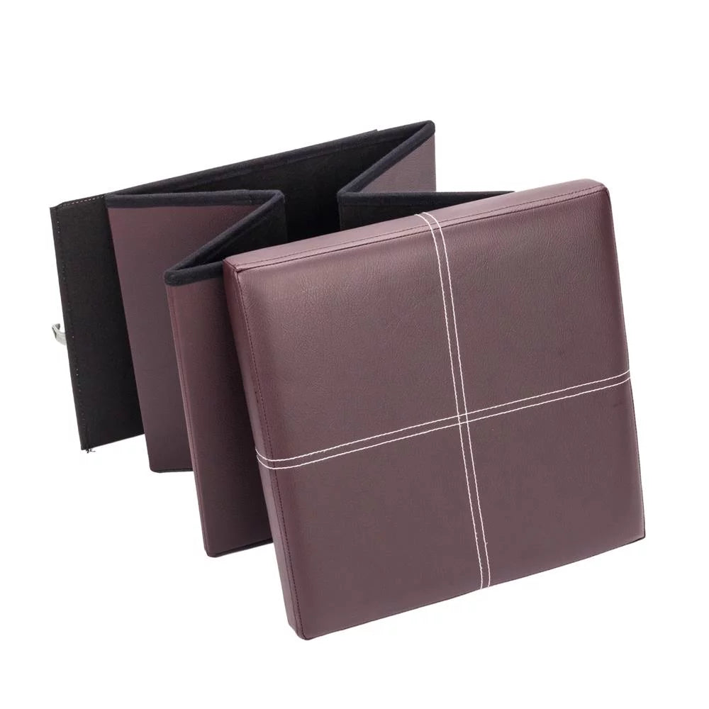 Folding Storage Cube Ottoman Brown X69799