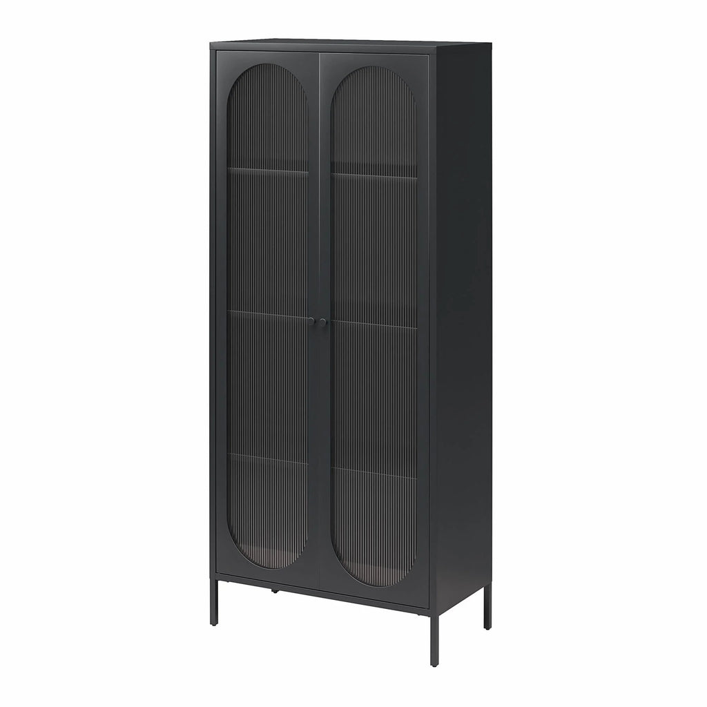 2-Door Accent Cabinet with Fluted Glass N677