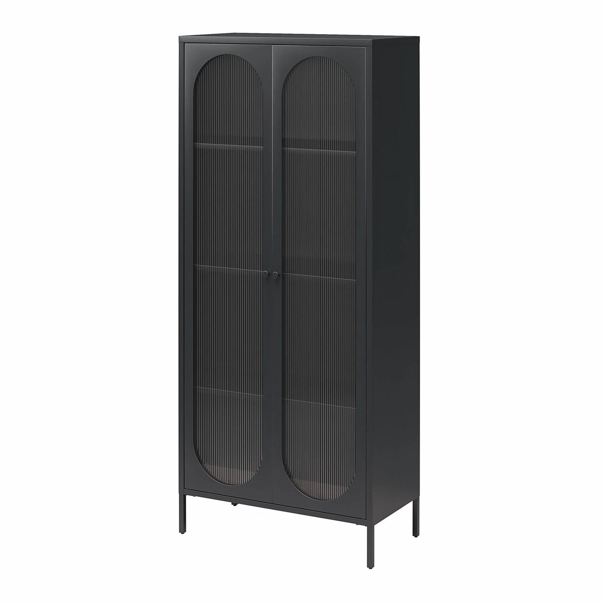 2-Door Accent Cabinet with Fluted Glass N677
