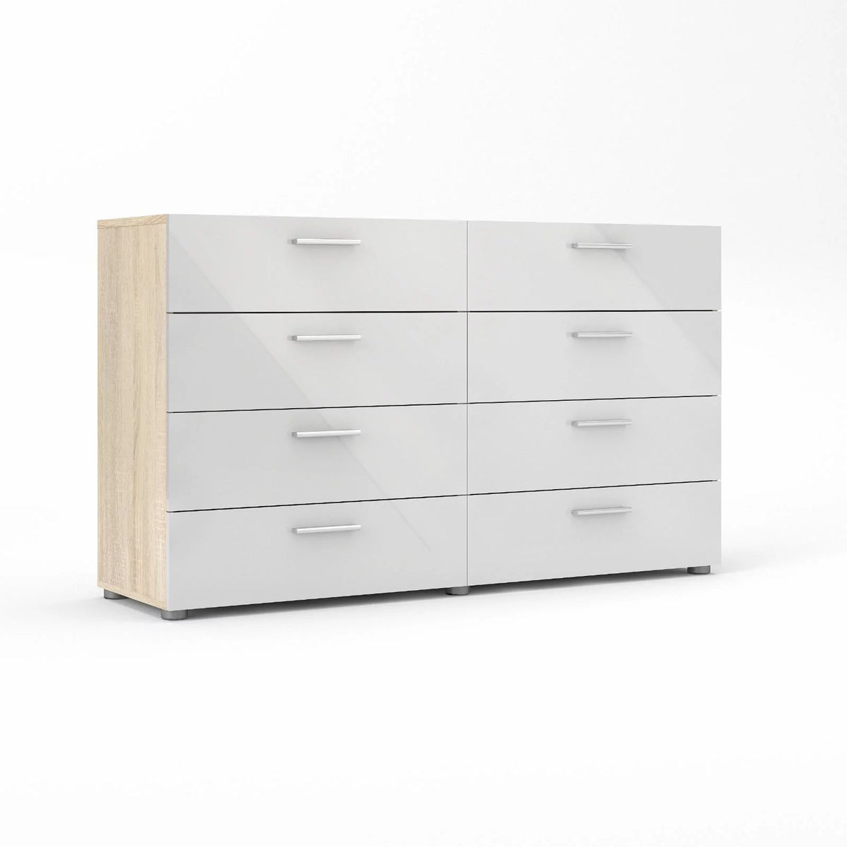 White 8 Drawer Double Dresser X123
