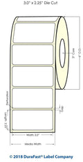 White Polyester Label 1000/Roll O373