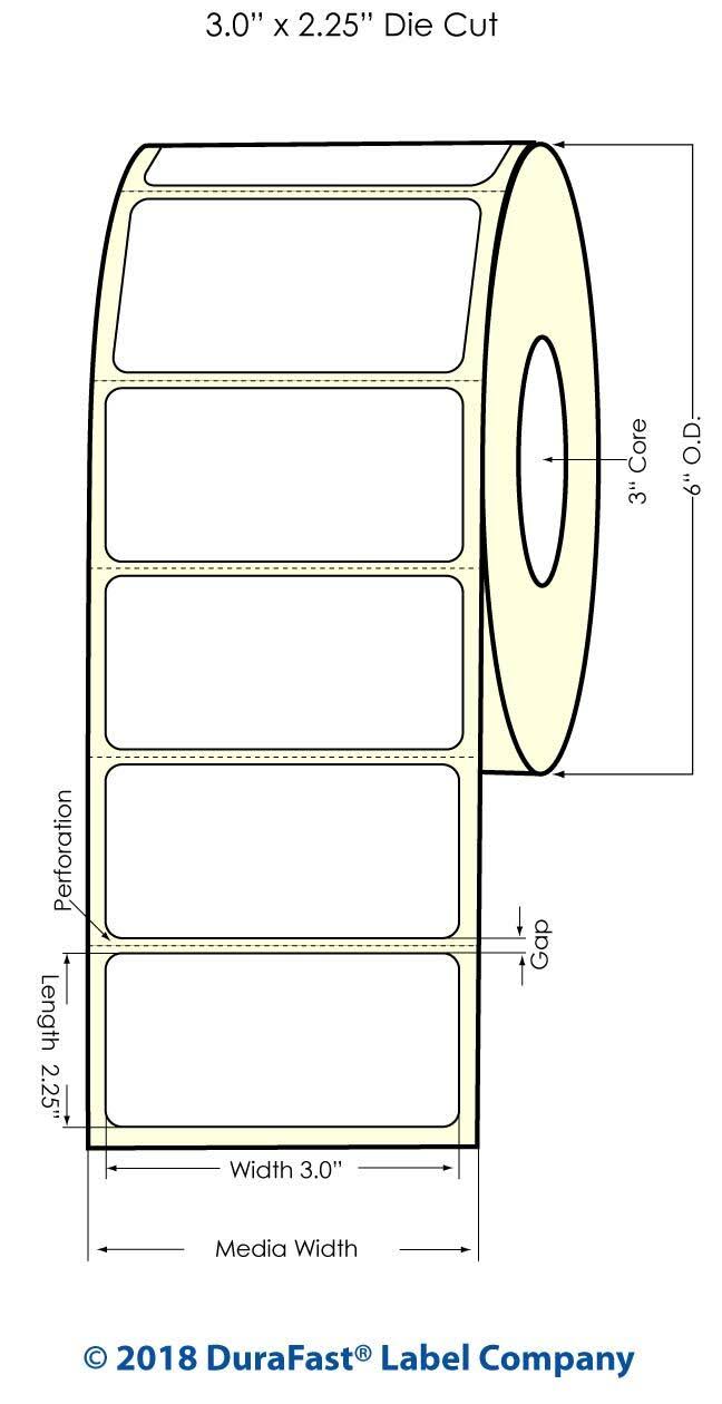 White Polyester Label 1000/Roll O373