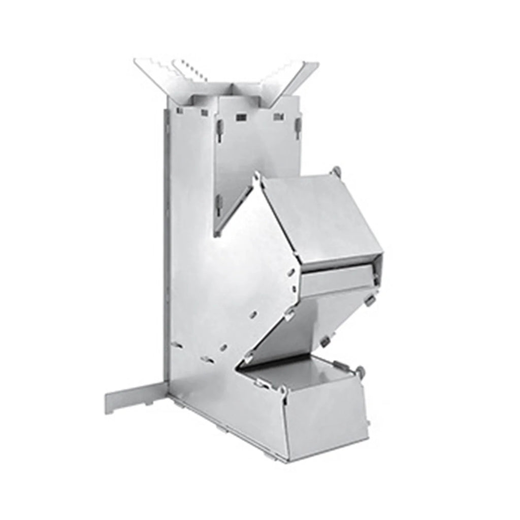 Outdoor Collapsible Wood Burning Detachable Portable Stainless Steel Rocket Camp Tent N797414