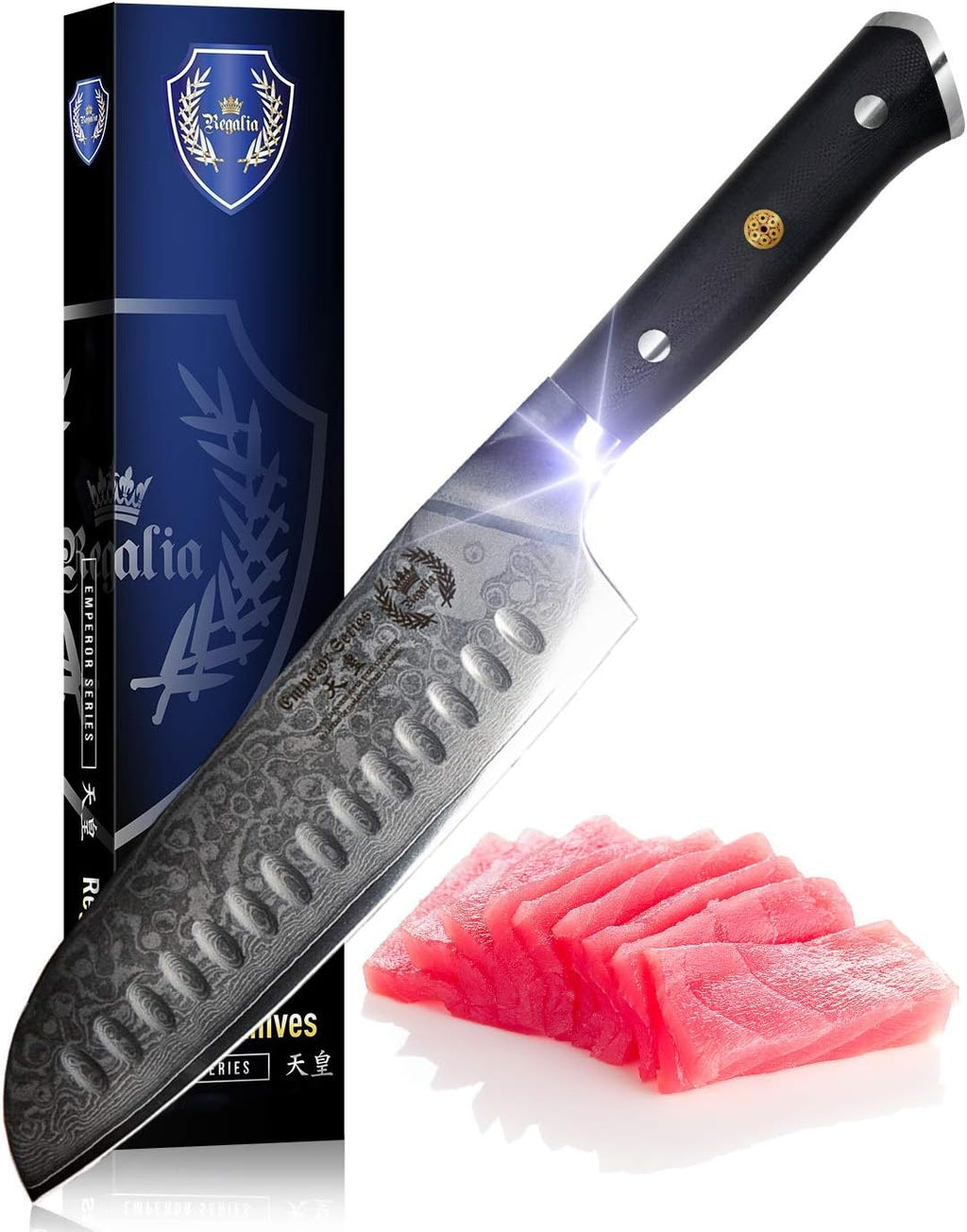 Santoku Chef Knife 7 inch with G-10 Ergonomic Handle Q5818