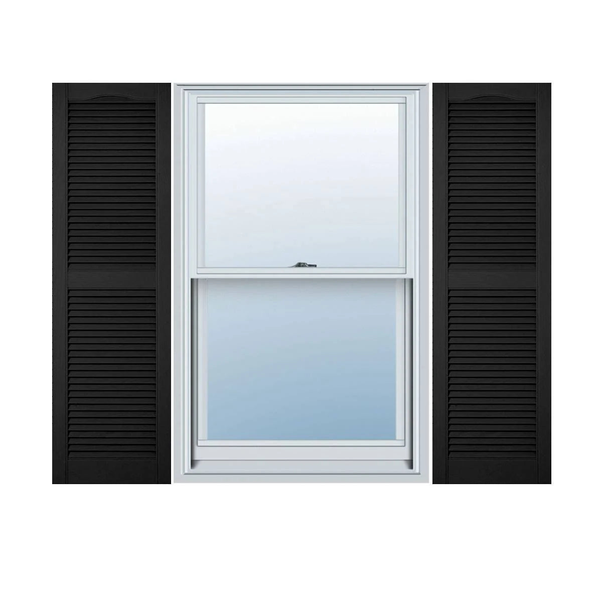 Black Vinyl Open Louver Shutters J76588