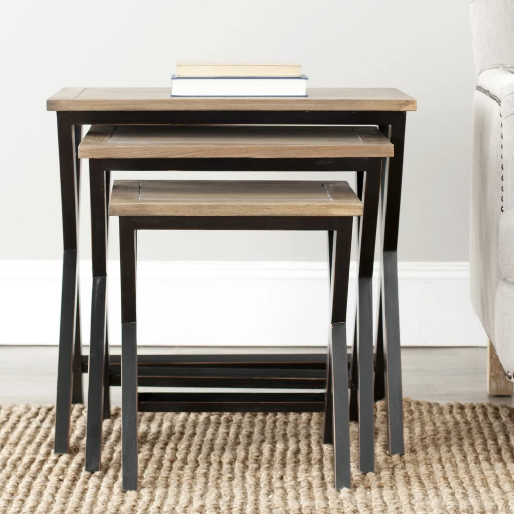 Black Oak Stacking Tray Tables F260