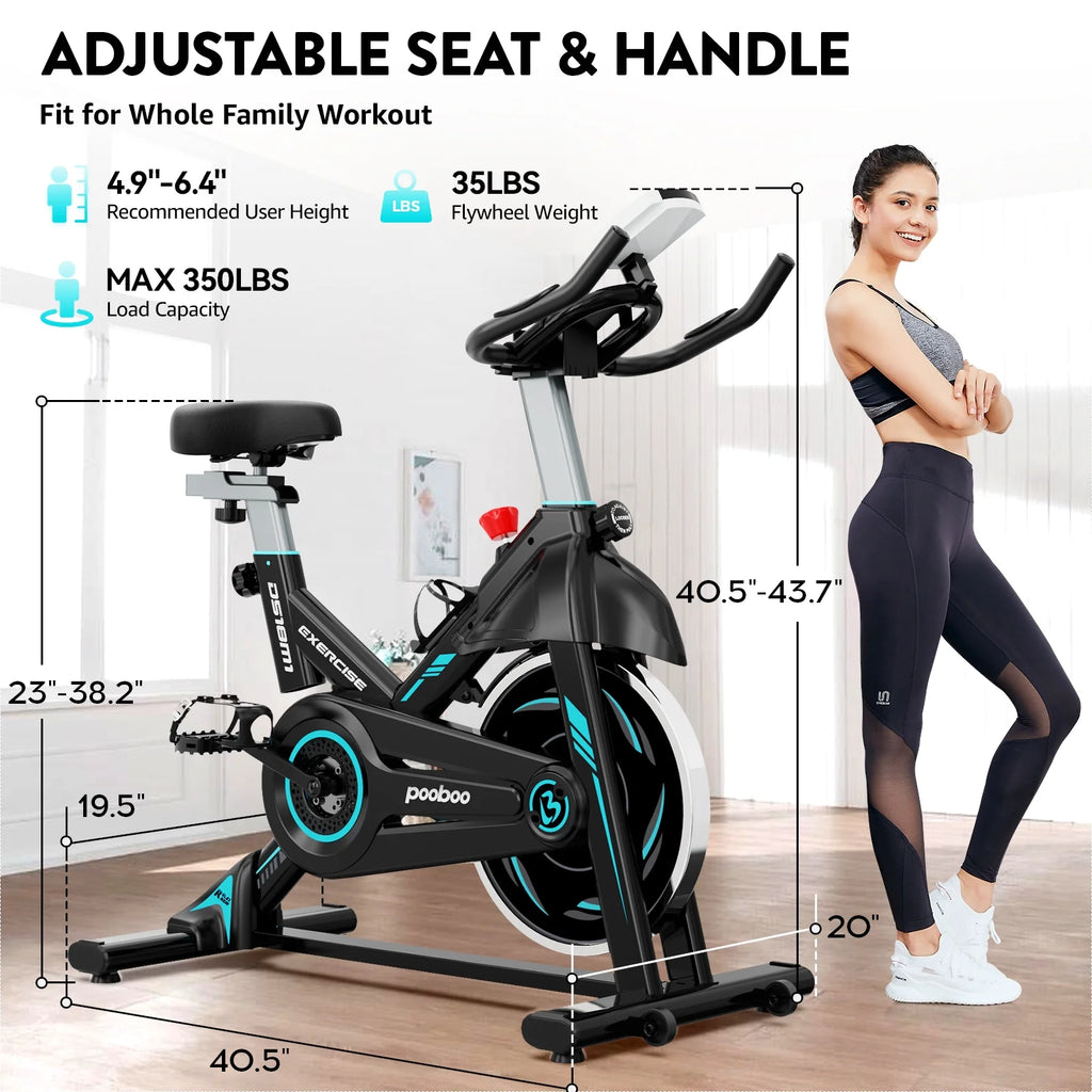 Indoor Cycling Bike Magnetic Stationary Exercise Bike 40lbs Flywheel L28707