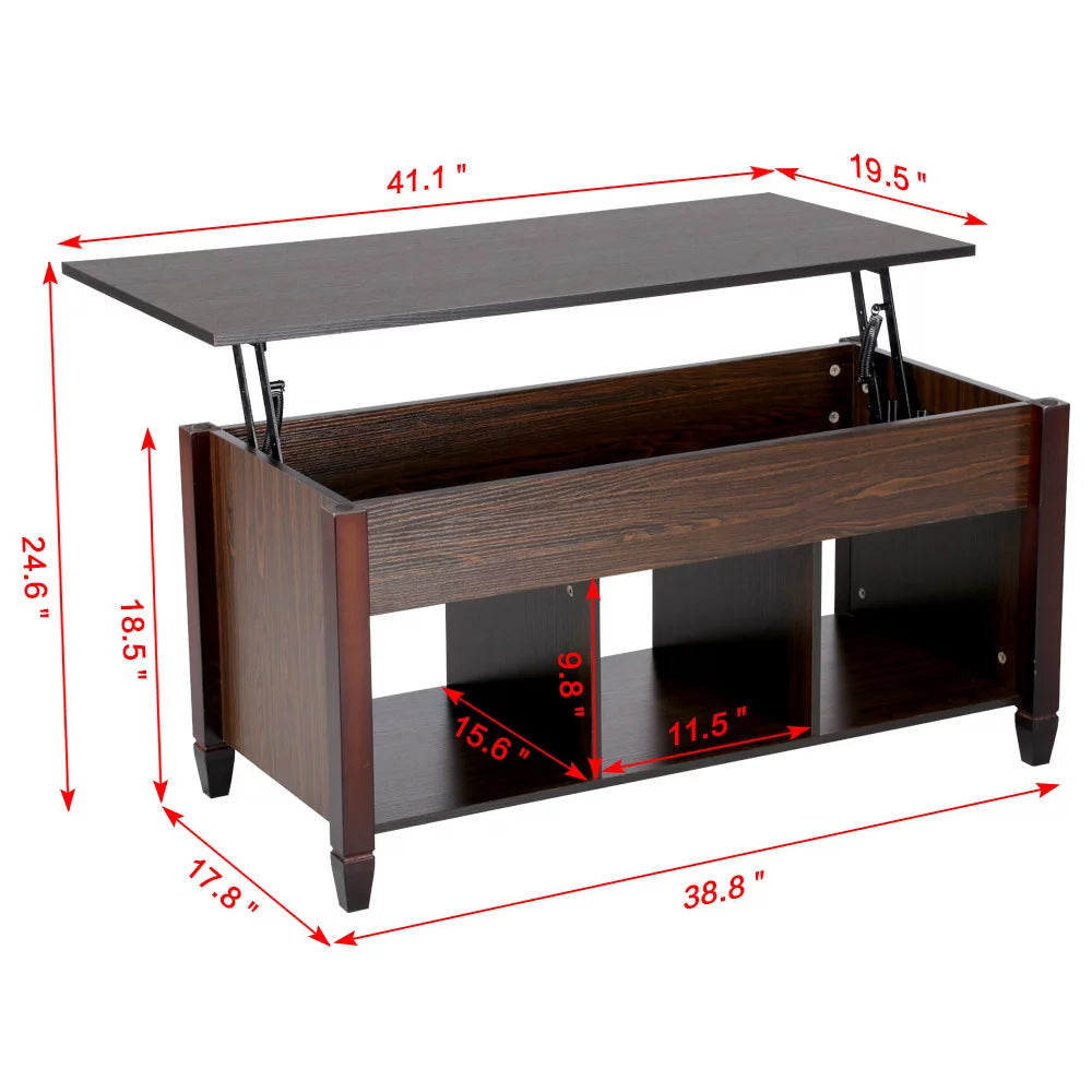 Modern Lift Top Coffee Table with 3 Storage Compartments C704905